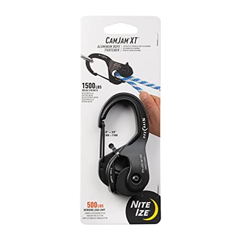 Nite Ize NCJLA-01-R3 Cam Jam XT Aluminum Cord Tightener, Black, Large Cover