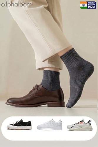 Image of Men's Cotton Rich Ankle Socks Unisex | Soft, Skin Friendly, Terry Cushioned & Breathable | Fits UK 5-11| Combo Packs