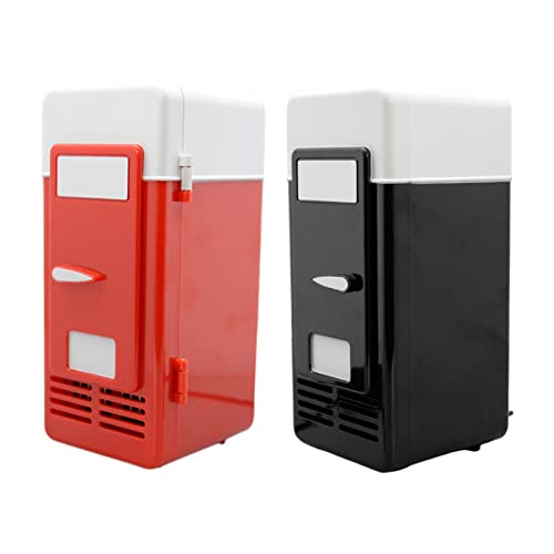 Image of USB Mini Car Refrigerator Warmer Bar Portable for 1 Can Desktop Bedroom Red|Home & Garden | Mini Fridges