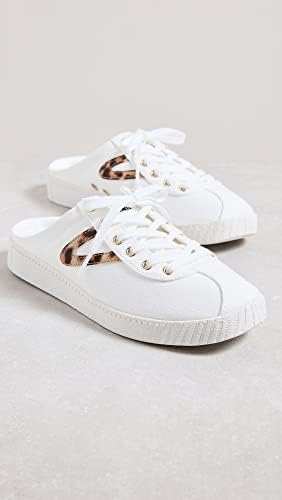 TRETORN Women's Easy Nylite Mule Sneaker, White/Leopard, 7.5 | Image 4
