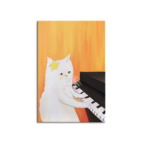 アートパネル 木枠付き 完成品 キャンバス 猫 ネコ アニマル 動物 壁画 額付き 現代 モダン インテリア ソファの背景画 飾り絵 油絵 絵画 プレゼント ギフト 木目調 フレーム アートボード ポスター 玄関 壁飾り 部屋飾り? (50x70cm(20