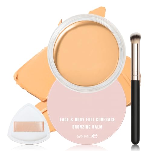 Erinde Full Coverage Tattoo Cover Up Makeup Waterproof, Under Eye Concealer for Dark Circles, Color Corrector, Long-Lasting Cream Concealer for Tattoos Scars & Face Blemishes Redness, 04 Nougatine