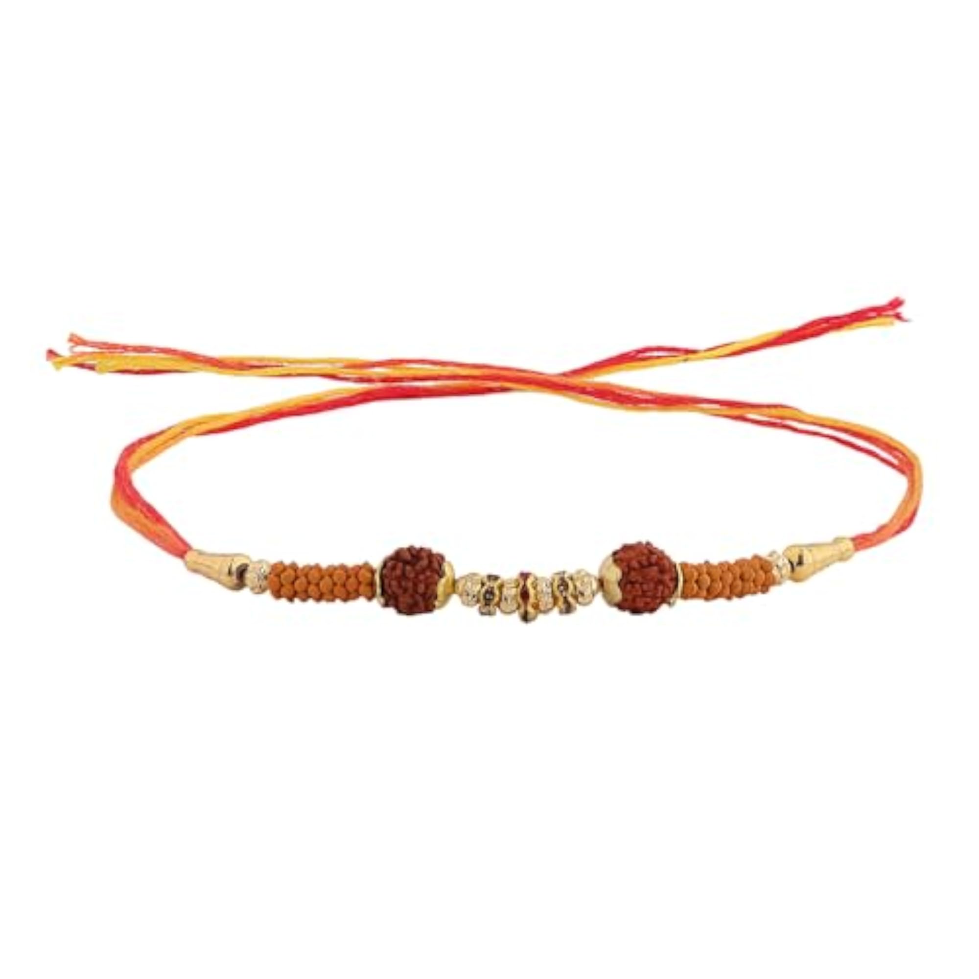 Golden Grace Rudraksha Thread Rakhi for Brother