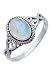 Produktbild Ring 925 Silber Mondstein weißer Stein schimmer Edelstein echt Silber Damen Sterling Silber Geschenk (MRG-042-04-(54))
