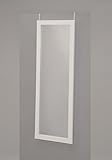 White Finish Wooden Cheval Bedroom Wall Mount Mirror or Over the Door