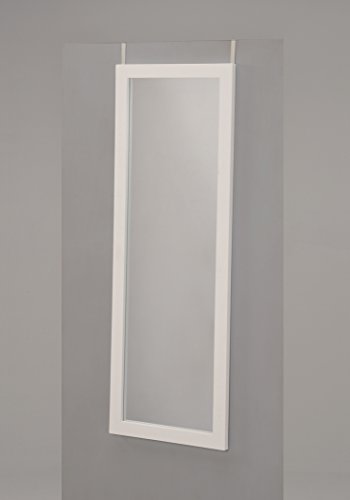 White Finish Wooden Cheval Bedroom Wall Mount Mirror or Over The Door