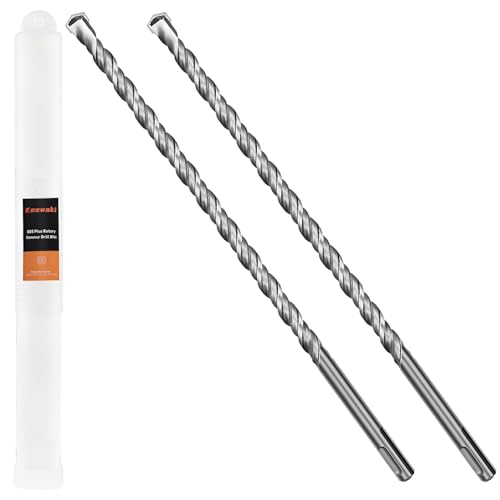 Keewaki SDS Plus Rotary Hammer Drill Bit Set - 2-Piece 10mm x 310mm Concrete Masonry Drill Bits for Brick, Cement & Stone - Durable Alloy Tip, Fast Drilling