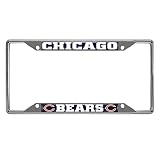 FANMATS 15031 Chicago Bears Chrome Metal License Plate Frame, Team Colors, 6.25in x 12.25in