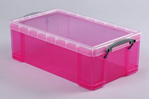 Really Useful 12TBPK 12 Litre Storage Box - Transparent Bright Pink