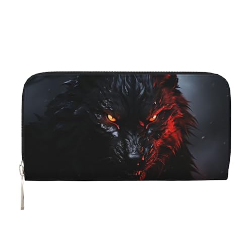 Sac à main portefeuille loup noir : protégez vos cartes avec ce grand format étanche