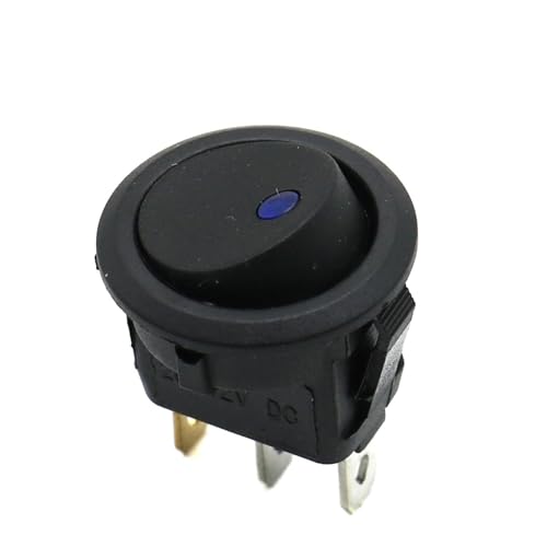Interruptor basculante redondo LED azul de 12V y 20A para coche con control de encendido