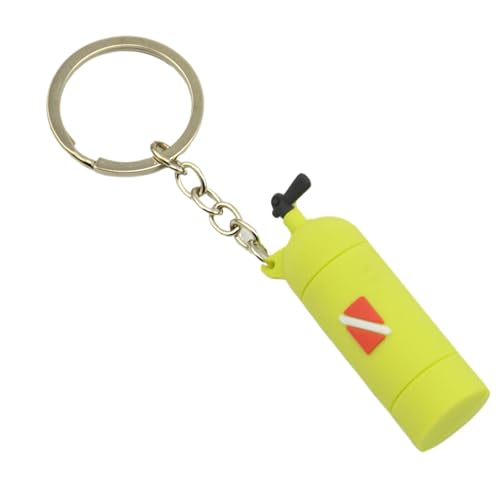 スキューバ キーホルダー、ダイビング キーホルダー, シリコンエアシリンダー形状ダイビング酸素タンク形状キーホルダー, ダイビング酸素タンク形状ダイビングテーマキーホルダー O リング付き女性男性用