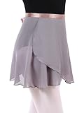 tanzdunsje Women Girls Ballet Wrap Skirt Chiffon Dance Skirt with Adjustable Waist Tie Ballet Skirt