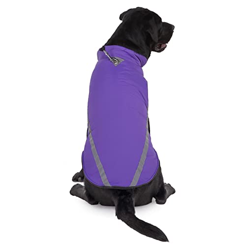 Equafleece Dog Suit Dog Clothing Pet Large Jacket Reflective Hook&loop Adjustable Pet clothes Warm Dog Coats (Purple M)
