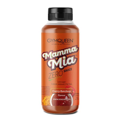 GymQueen Mamma Mia Zero Saus, caloriearm, zonder vet & zonder toegevoegde suiker, om gerechten te verfijnen of als saladedressing, vegetarisch, Curry Ketchup