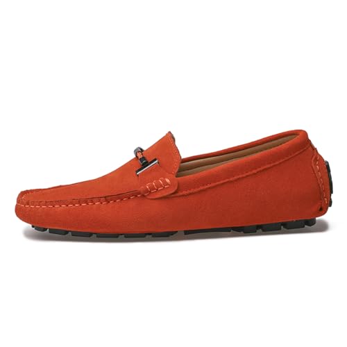 Mens Handmade Suede Leather Slip On Loafers Comfortable Casual Driving Moccasins Breathable Loafer Dress Shoes3