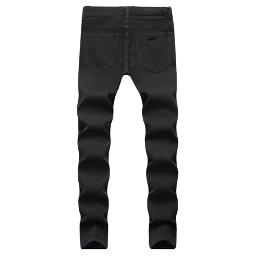 Mens Ripped Jeans Patchwork Pants Slim Fit Distressed Denim Pants Stylish Streetwear for Men2