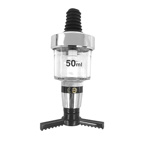 Chabrias Ltd Single 50ml Chrome Optic Measures for Spirits – CE Government Stamped – UK Made – Wall Mounted – Ideal for Home and Commercial Bars