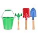 LUOZZY Kids Gardening Tools Spoon Fork Trowel Water Bucket Set Summer Seaside Plaything Digging Sand Toys - Green