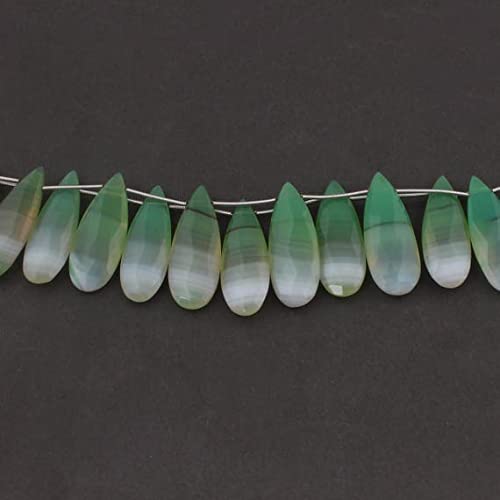 Chrysoprase chalcédoine briolettes poire 35-37mm pour création bijoux SB3224