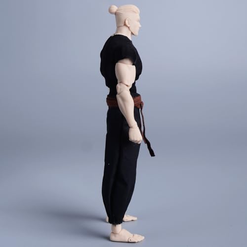 Meetoget 1/12 Scale Male Figure Doll Kungfu Fight Clothes for 6 inch Action Figure Judo PM002US,Black