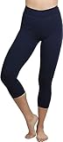 ToBeInStyle Women's Cotton-Spandex Capri Leggings - Navy - Large