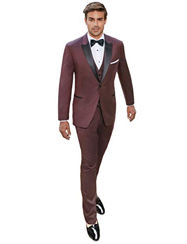 Costume 3 pièces homme coupe slim avec veste gilet et pantalon noir uni