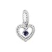 Produktbild Heart sterling silver dangle with royal blue crystal