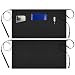 Syntus 2 Pack 3 Pockets Waterdrop Resistant Waitress Waist Apron, 11.5-inch Black