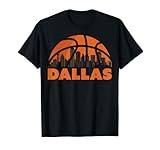 Design mit Dallas City Skyline im Basketball und Text Dallas. Ideal für alle, die die Stadt Dallas, Texas lieben und ein Fan von Basketball sind.