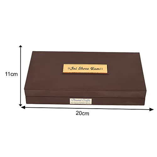 Image of Shri Ram Darbar l Gold Plated Prayer Box l Charan Paduka with Chaupai | Charan Paduka Box for Pooja l Devotional Showpiece Box | Best for Wedding Gifts & House Warming | Diwali Gifts