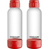 DrinkMate 1L Replacement Carbonation Bottles | Compatible with OmniFizz, LUX, and Spritzer | Royal Red, Pack of 2