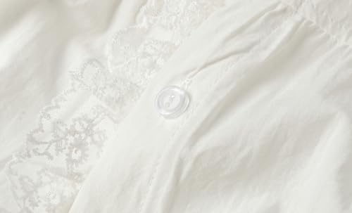 Mud Kingdom Little Girls Lace Shirt Button Down Blouse Peter Pan Collar Long Sleeve Casual4