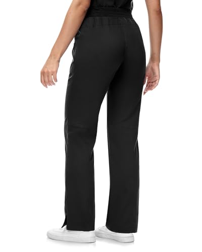 Image of COMENII Scrubs for Women, Mid Rise Straight Leg Cargo Pants with Knit Yoga Waistband, Easy Care Womens Scrubs Pants