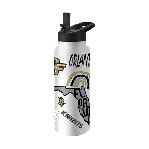 Image of Logo Brands NCAA Native 34 oz Quencher Water Bottle - | Local Icons Design | Double-Wall Insulated| Leak-Proof Lid & Built-In Straw