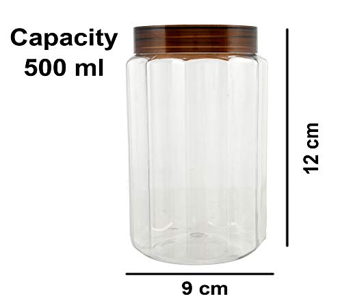 Image of Kuber Industries Opal Airtight Food Storage Containers Kitchen Containers for Kitchen Storage (Set of 6,500,800 ml, Brown)-KUBMARTK11047