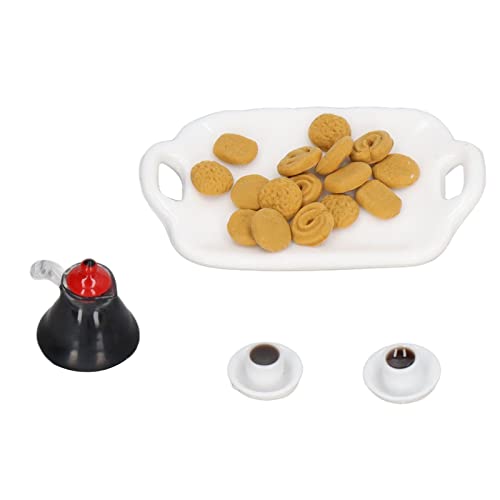 JUMZ Puppenhaus-Miniatur für Safe Food 1:12 Kaffee-Plätzchen-Set Puppenhaus-Hochsimulations-Harz-Material für Geschenke