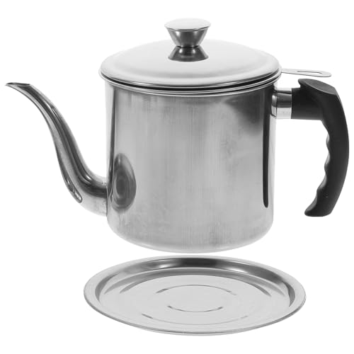 Homoyoyo Aceitera Acero Inoxidable con Filtro y Base para Grasa Tocino Aceite Reutilizable Cocina Antiquemaduras Manejo Seguro