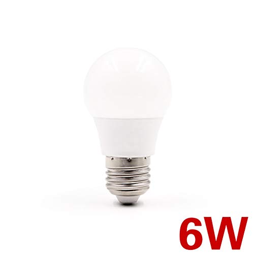 Preisvergleich Produktbild IJHG GlühbirnenLED Birnen-Licht führte helles energiesparendes 12v geführte Glühlampen-Lampen-Schale 6w kaltes Weiß E27 6W