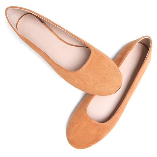 Image of Dear Time Women's Flats Comfortable Slip On Ballet Flats Soft Solid Casual Shoes