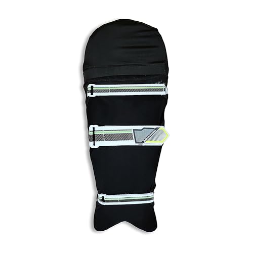 Cricket Pad/Legguard Stretchable Cover | Schwarz | Freie Größe | Poly Lycra | Leicht zu montieren und zu entfernen | Geeignet für alle Beinschützer | Packung mit 1 Paar