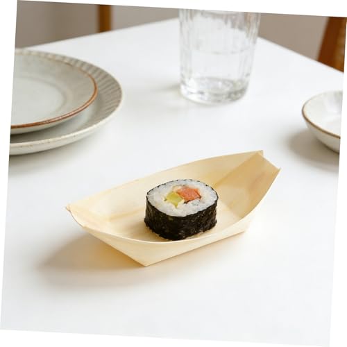 Platos desechables de madera forma bote 6 pulg x100 miniatura 7