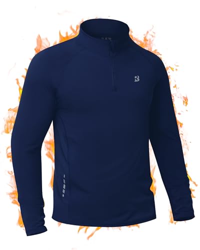 Roadbox Men's Quarter Zip Fleece Pullover, Deep Blue