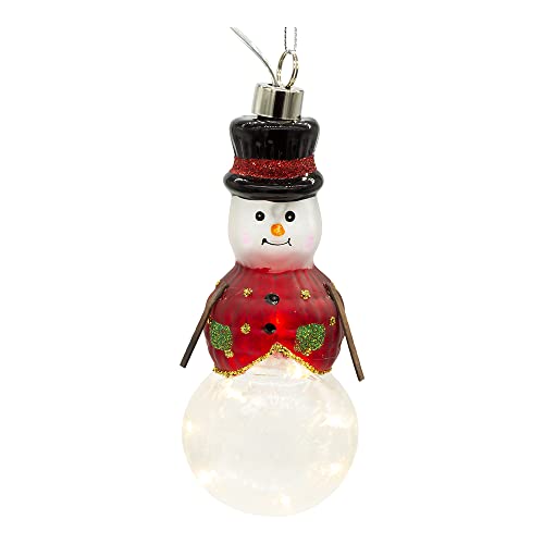 Kurt S. Adler 6.06-Inch USB Lighted Glass Snowman Ornament