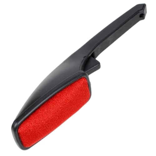 PARENCE.- rotierende Anti-Fussel-Bürste - einfache Entfernung von Haaren und Flusen - vielseitige und effektive Bürste auf Allen Textilien, Noir Et Rouge, M