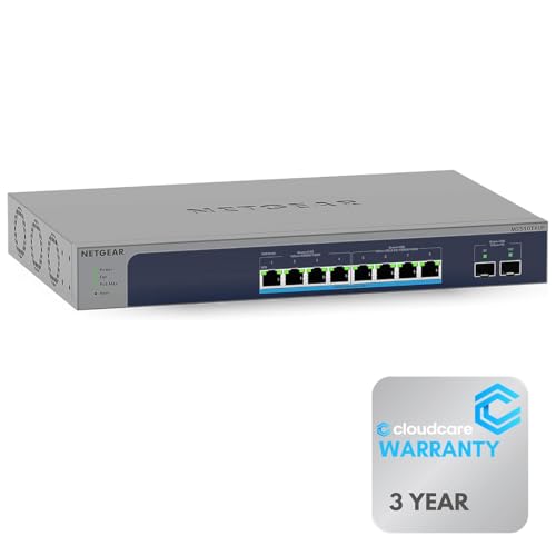 Image of NETGEAR MS510TXUP 8-Port Smart 𝐒𝐰𝐢𝐭𝐜𝐡 | L3 Lite | PoE++ (295W) | 4 x 100 /1000 /2.5G + 4 x 100 /1000 /2.5 /5 /10G | 2 x 10G SFP+ Uplink | Cloud Care's 3 Year Warranty SupportPlus Included