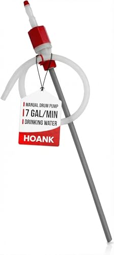 Image of Hand Operated Drum Pump - Food Grade - BPA Free - Emergency Disaster - 55 to 5 -Gallon Drum Pump - Heavy Duty Barrel Siphon - Drinking Water Hand Pump - (7.0 Gallon Per Minute) - (Manual). Made in USA