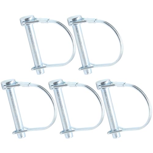 Hocansen 5 Pezzi Albero di Bloccaggio Perno 8x50mm Vite di Bloccaggio Perno Perni a forma di D per Rimorchi,Prato e Giardino (DX/8x50mm)