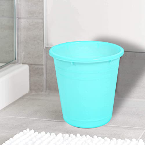 Image of Kuber Industries Plastic Dustbin|Portable Garbage Basket & Round Trash Can for Home,Kitchen,Office,College,10 Ltr,Pack of 2 (Mint Green)