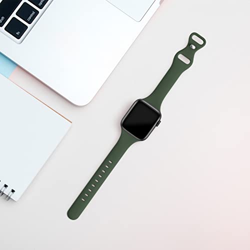 Image of Thin Slim Band Compatible with Apple Watch 38mm 40mm 41mm 42mm 44mm 45mm 46mm 49mm, Replacement Silicone Sport Strap for iWatch Series 11 /10 /9 /8 /7 /6 /5 /4 /3 /2 /1 Ultra SE Women Men, Clover